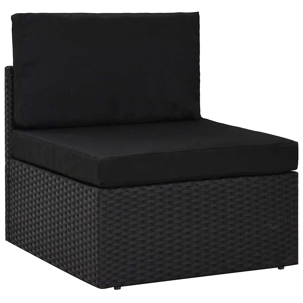 Set Divani da Giardino 6 pz in Polyrattan Nero