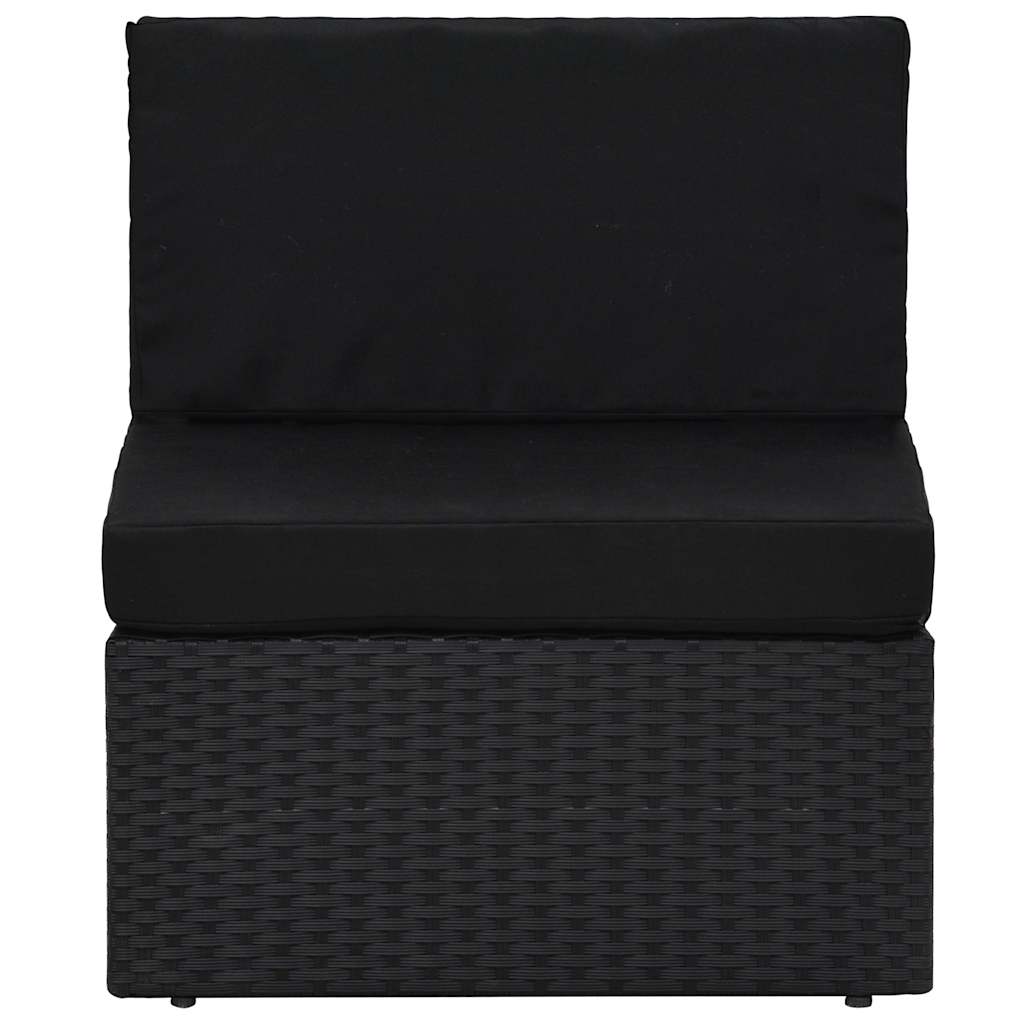 Set Divani da Giardino 6 pz in Polyrattan Nero