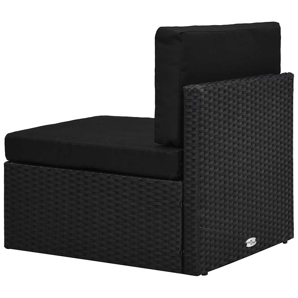 Set Divani da Giardino 6 pz in Polyrattan Nero