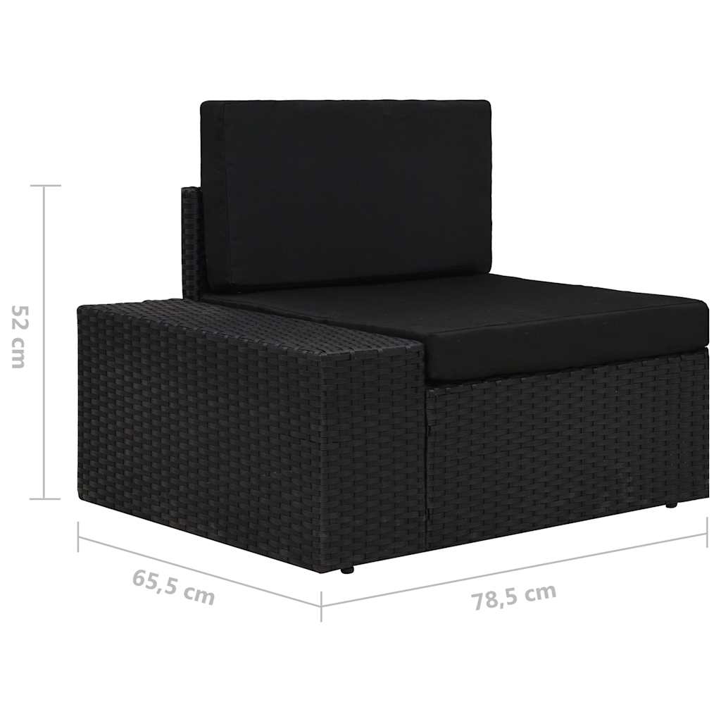 Set Divani da Giardino 4 pz in Polyrattan Nero