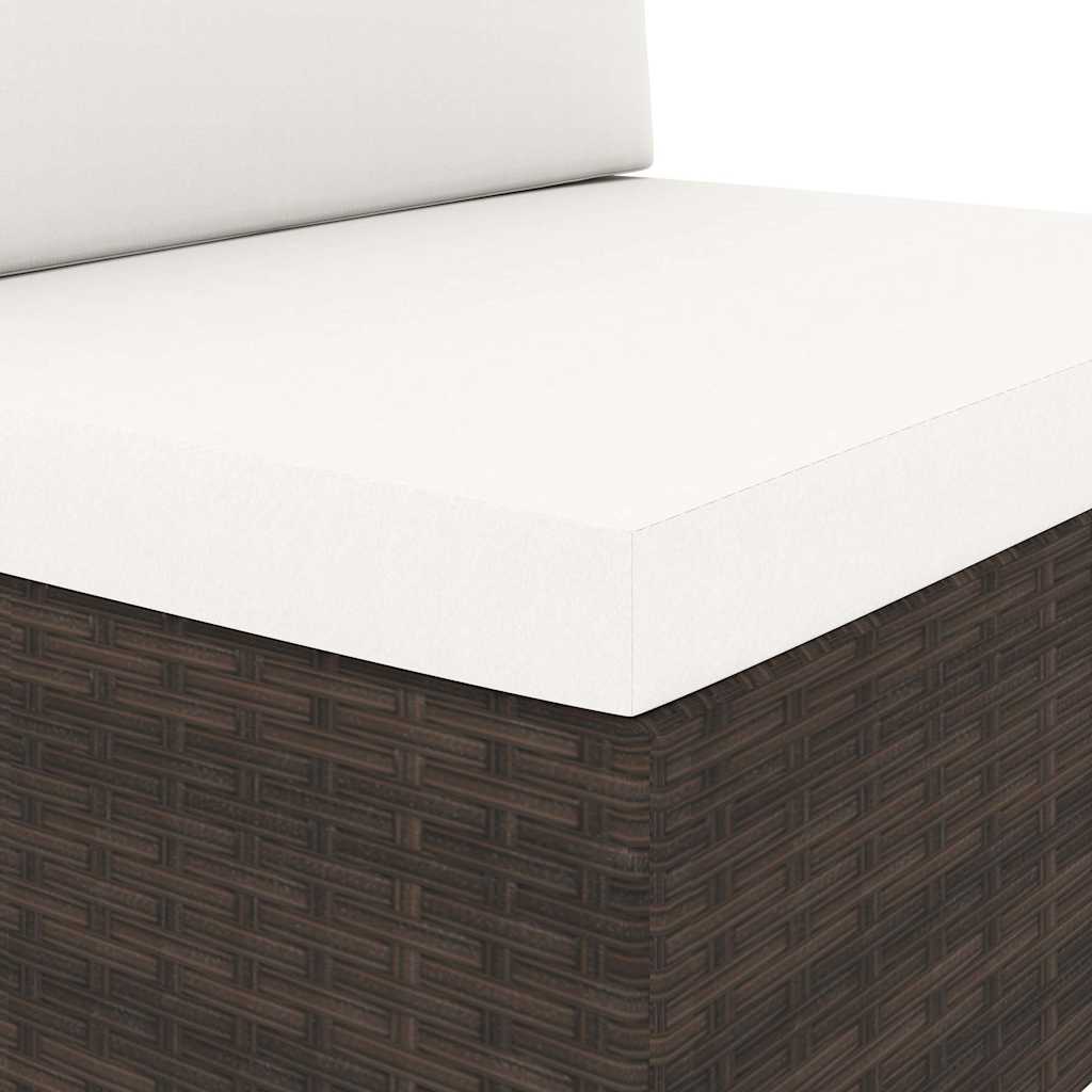 Set Divani da Giardino 4 pz in Polyrattan Marrone
