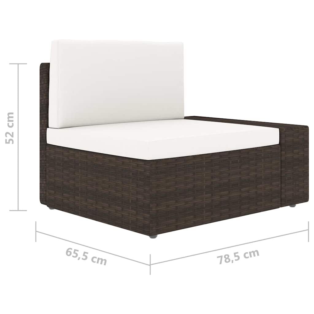 Set Divani da Giardino 4 pz in Polyrattan Marrone
