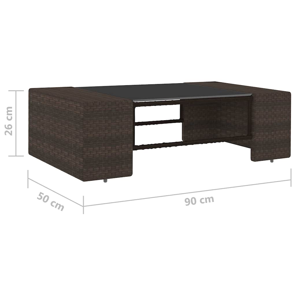 Set Divani da Giardino 4 pz in Polyrattan Marrone