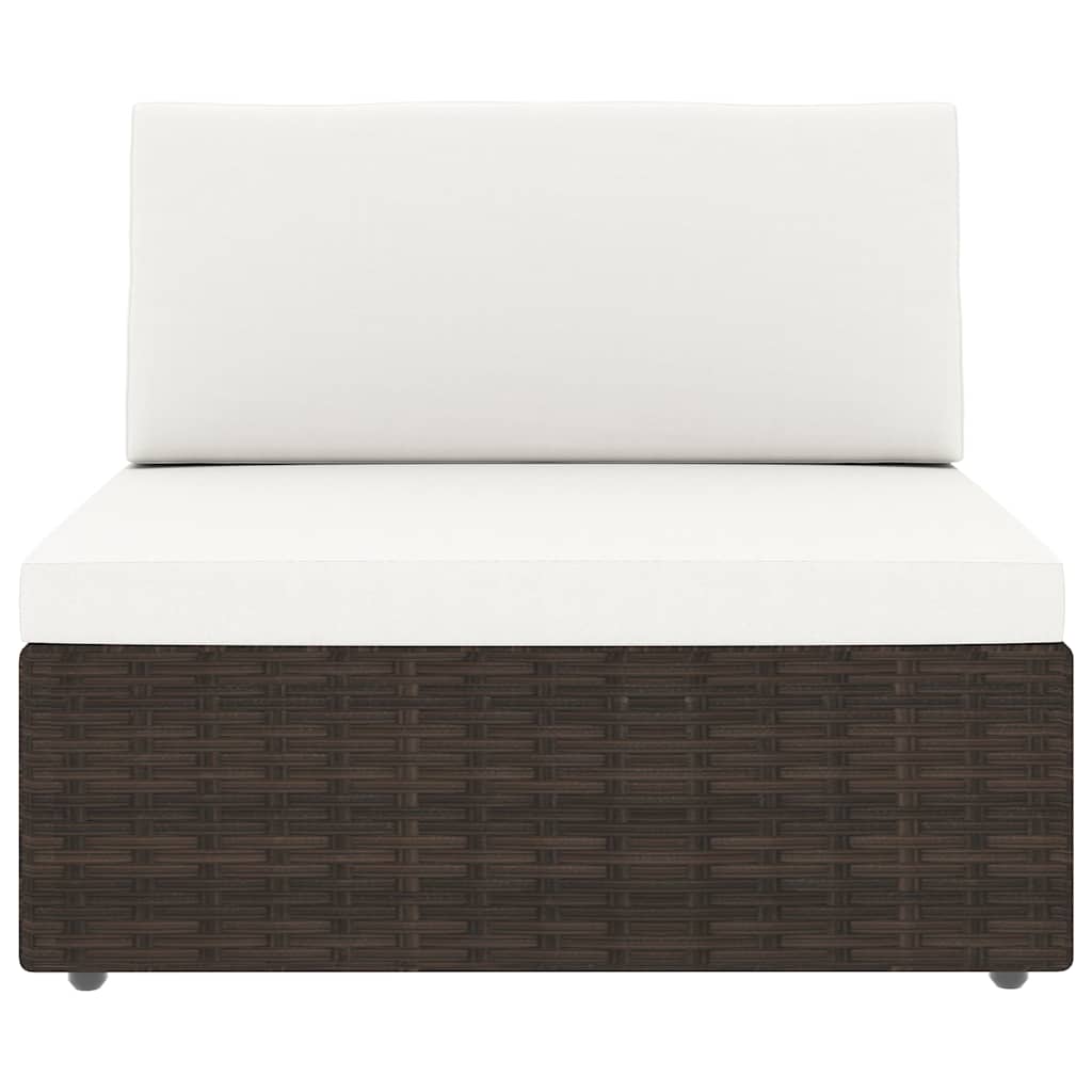 Set Divani da Giardino 4 pz in Polyrattan Marrone