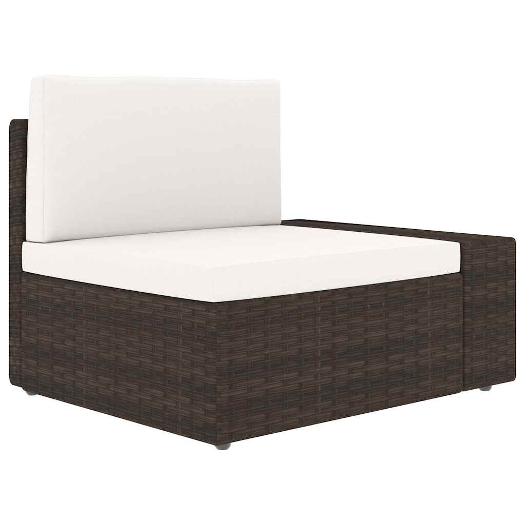 Set Divani da Giardino 4 pz in Polyrattan Marrone