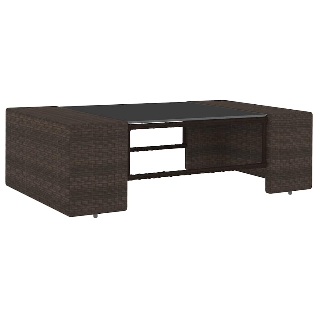 Set Divani da Giardino 4 pz in Polyrattan Marrone