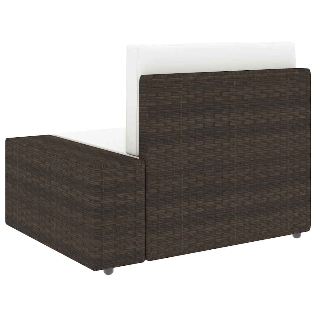 Set Divani da Giardino 4 pz in Polyrattan Marrone