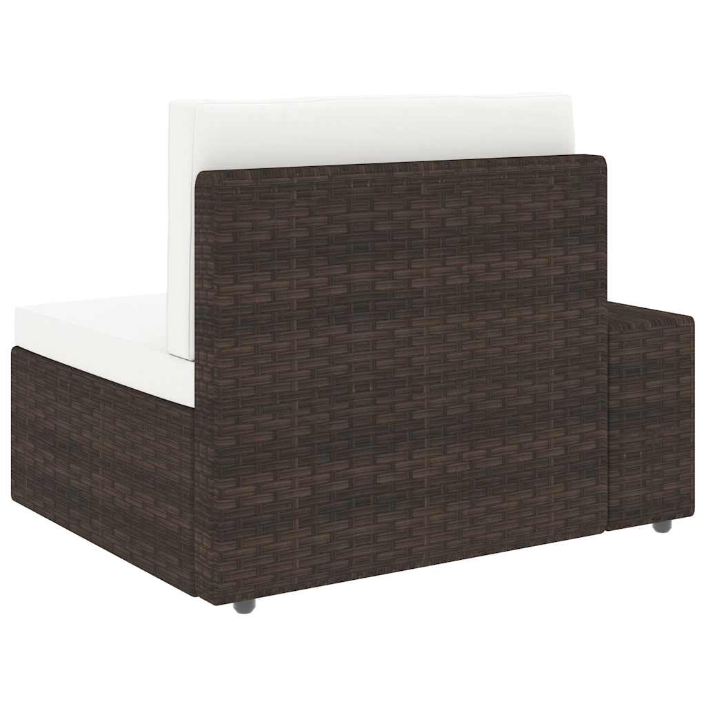 Set Divani da Giardino 4 pz in Polyrattan Marrone