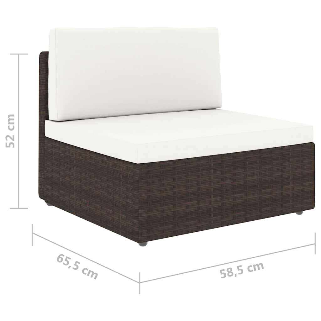 Set Divani da Giardino 4 pz in Polyrattan Marrone