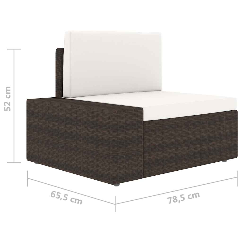 Set Divani da Giardino 4 pz in Polyrattan Marrone