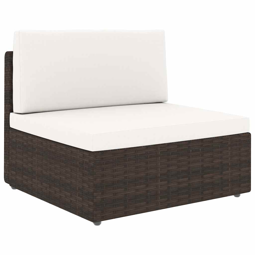 Set Divani da Giardino 4 pz in Polyrattan Marrone