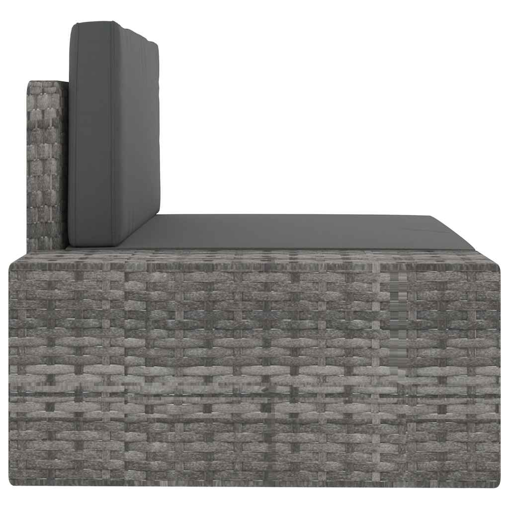 Set Divani da Giardino 5 pz in Polyrattan Grigio