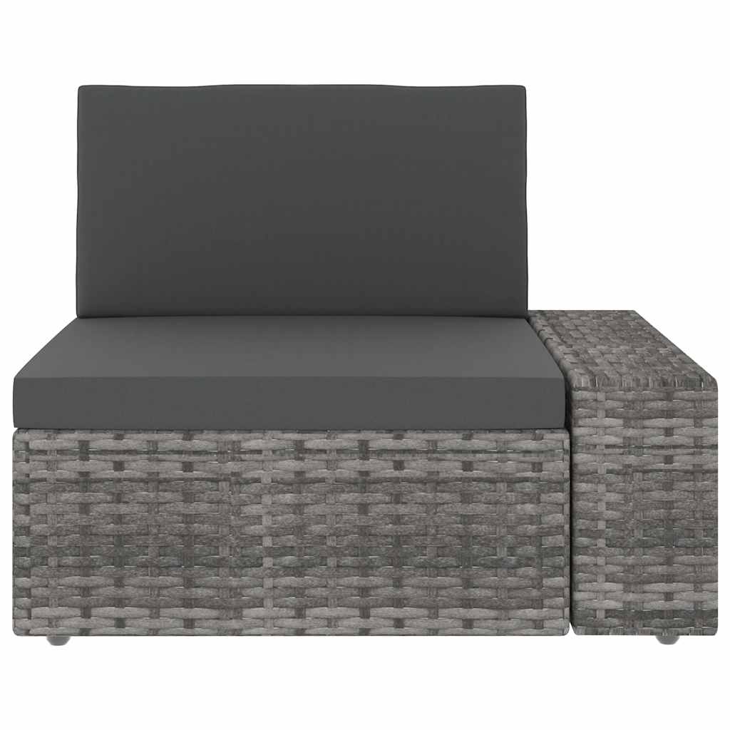 Set Divani da Giardino 5 pz in Polyrattan Grigio