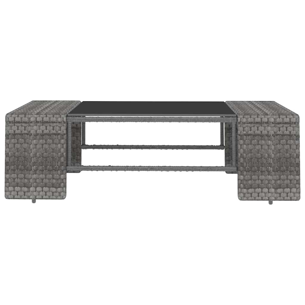 Set Divani da Giardino 5 pz in Polyrattan Grigio