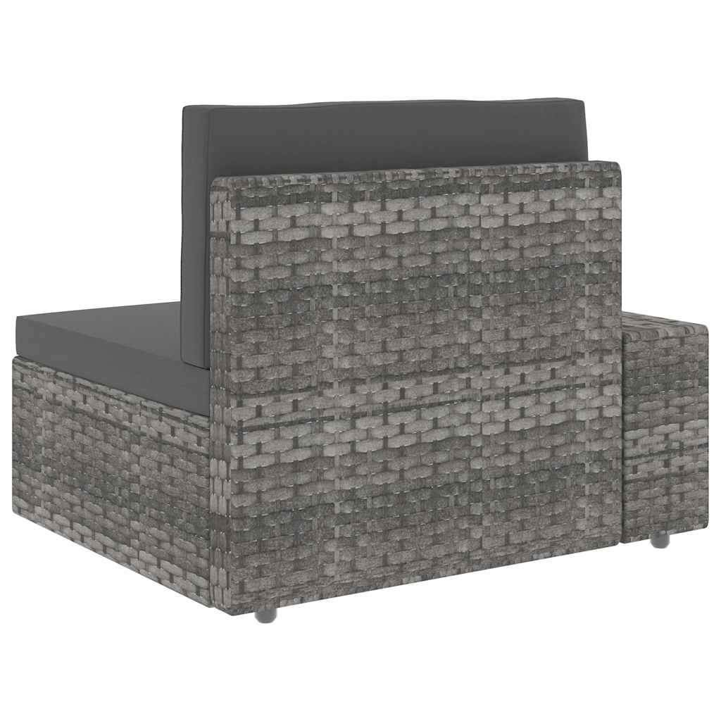 Set Divani da Giardino 4 pz in Polyrattan Grigio