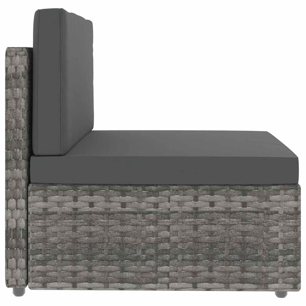 Set Divani da Giardino 5 pz in Polyrattan Grigio