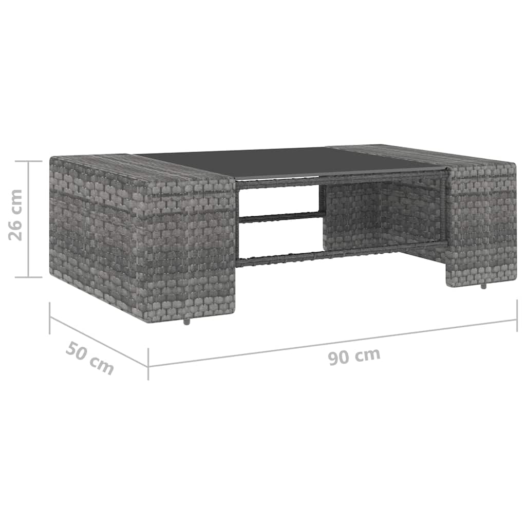 Set Divani da Giardino 5 pz in Polyrattan Grigio
