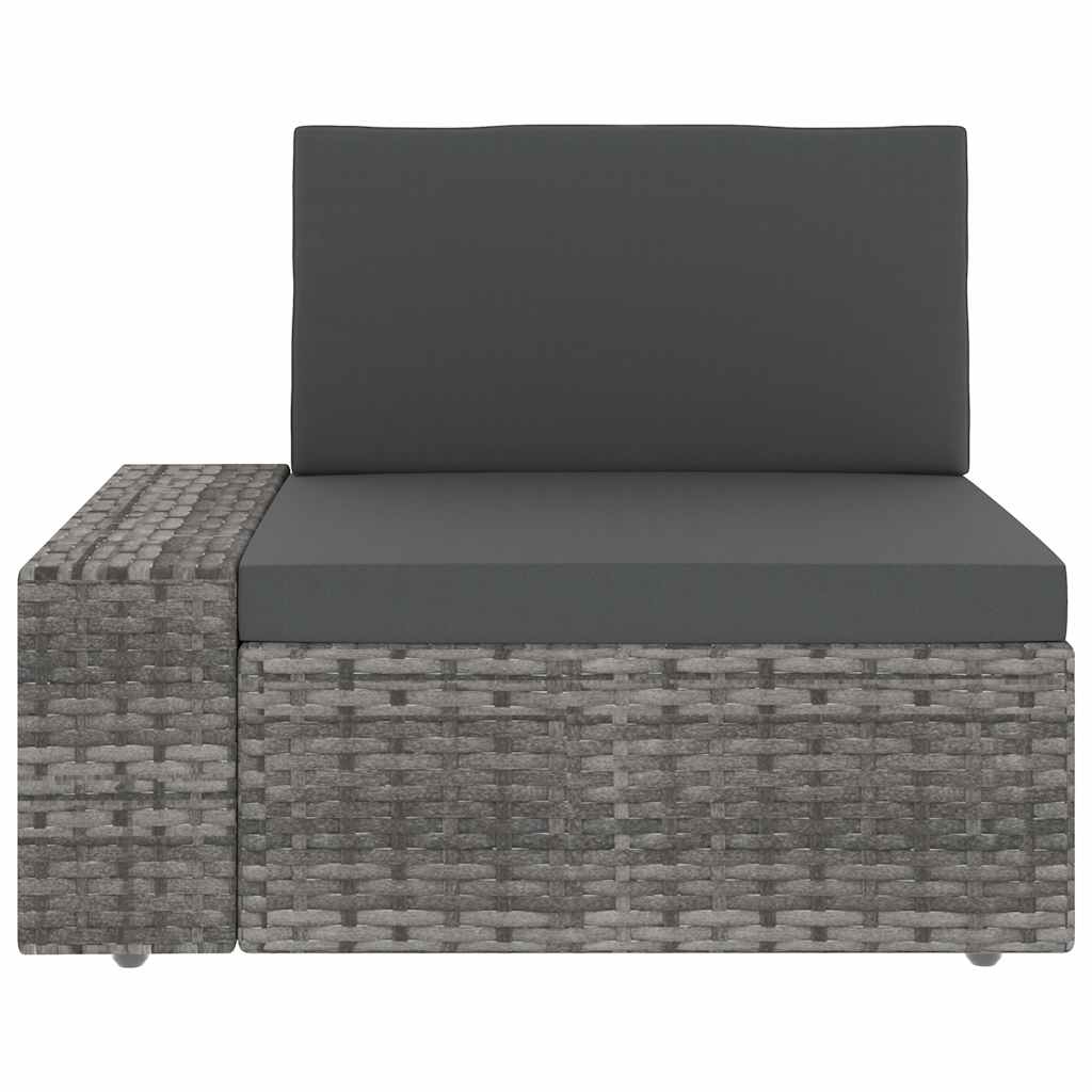 Set Divani da Giardino 5 pz in Polyrattan Grigio