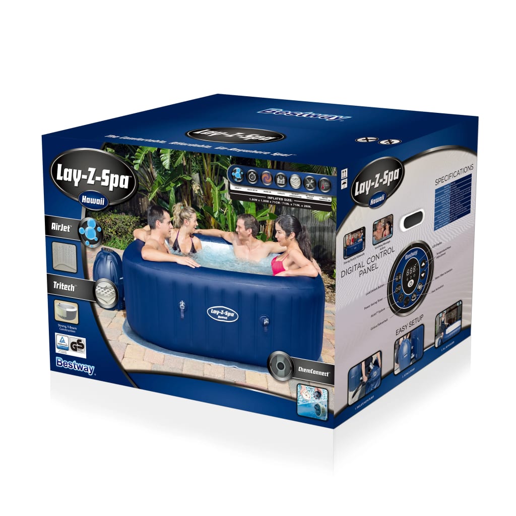 Vasca Idromassaggio con Bordo Lay-Z-Spa Blu e Nero