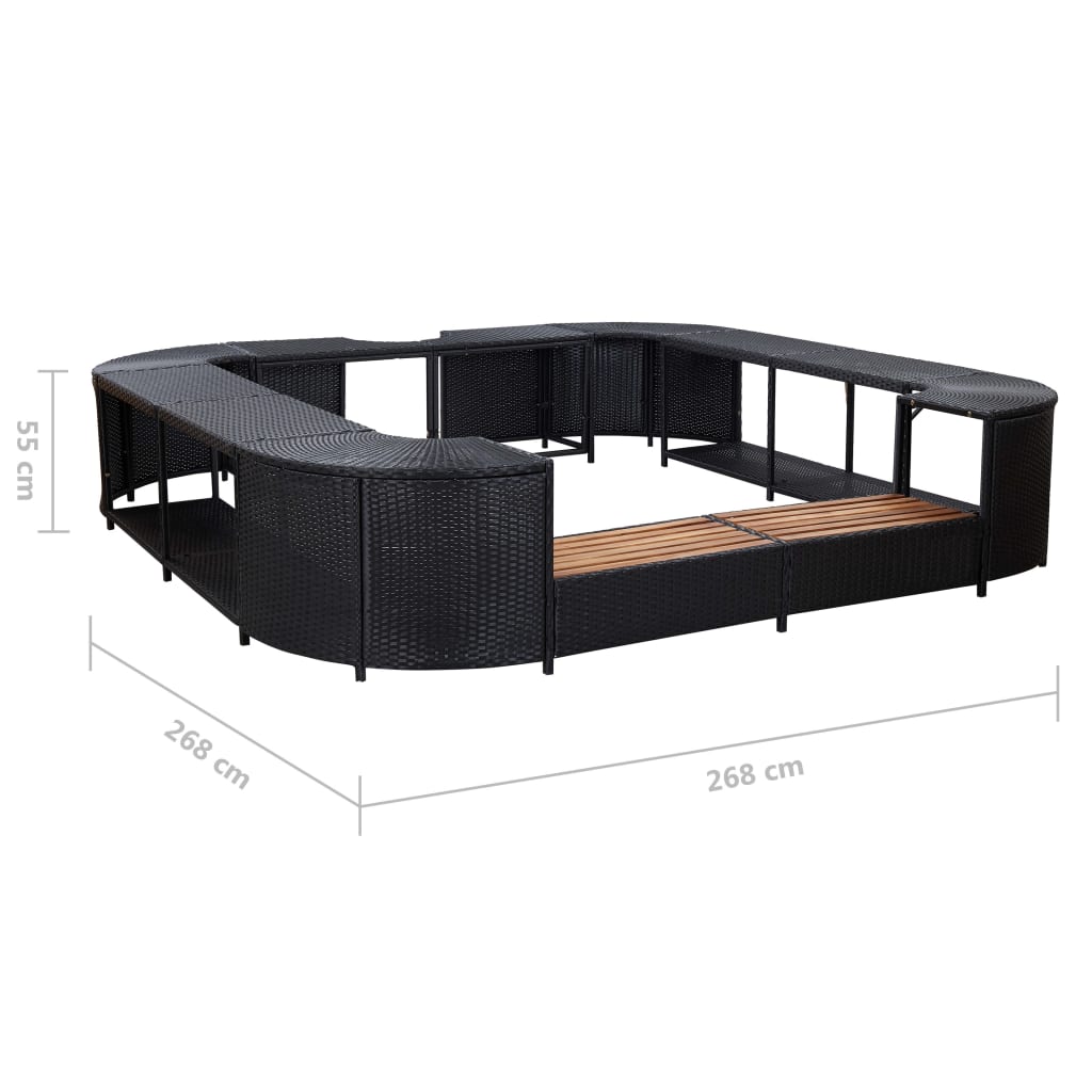 Vasca Idromassaggio con Bordo Lay-Z-Spa Blu e Nero