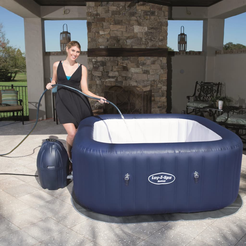 Vasca Idromassaggio con Bordo Lay-Z-Spa Blu e Nero