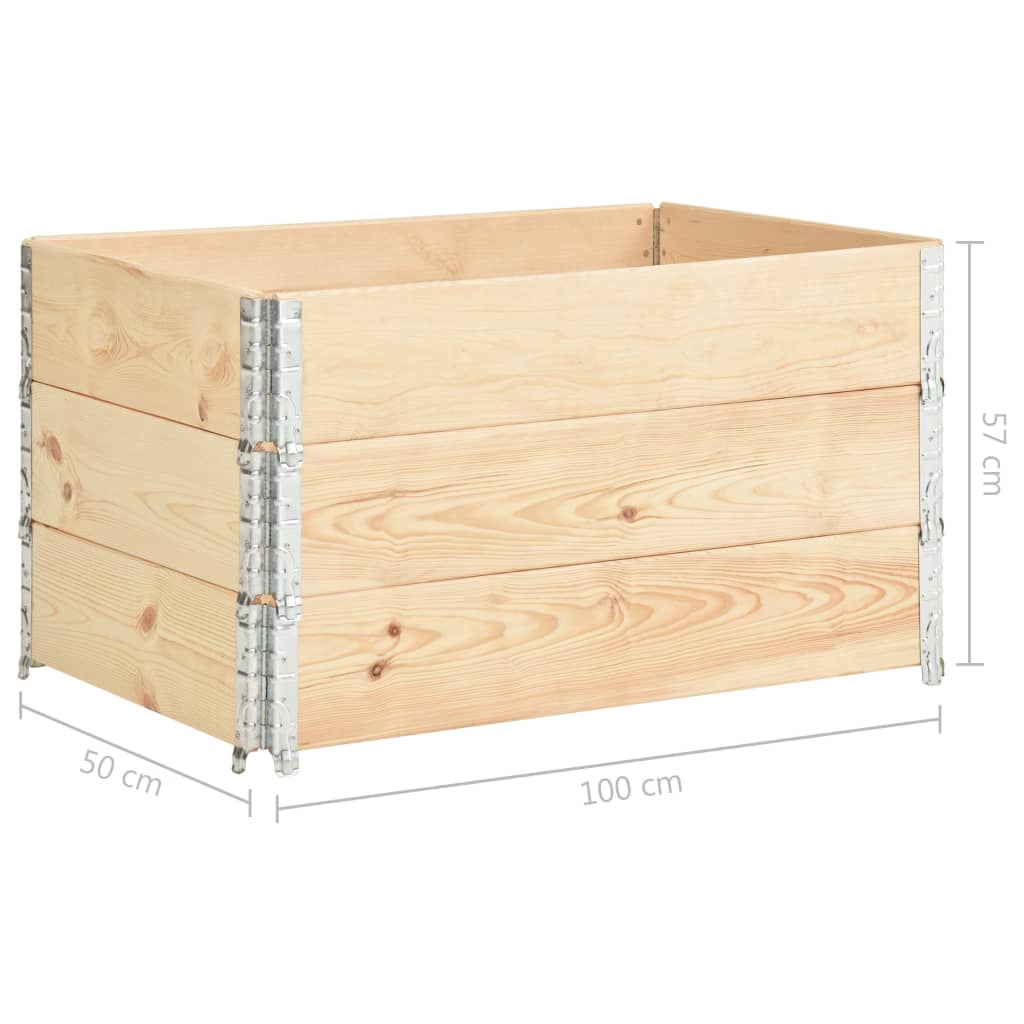 Fioriere Rialzate 3 pz 50x100 cm in Legno Massello di Pino