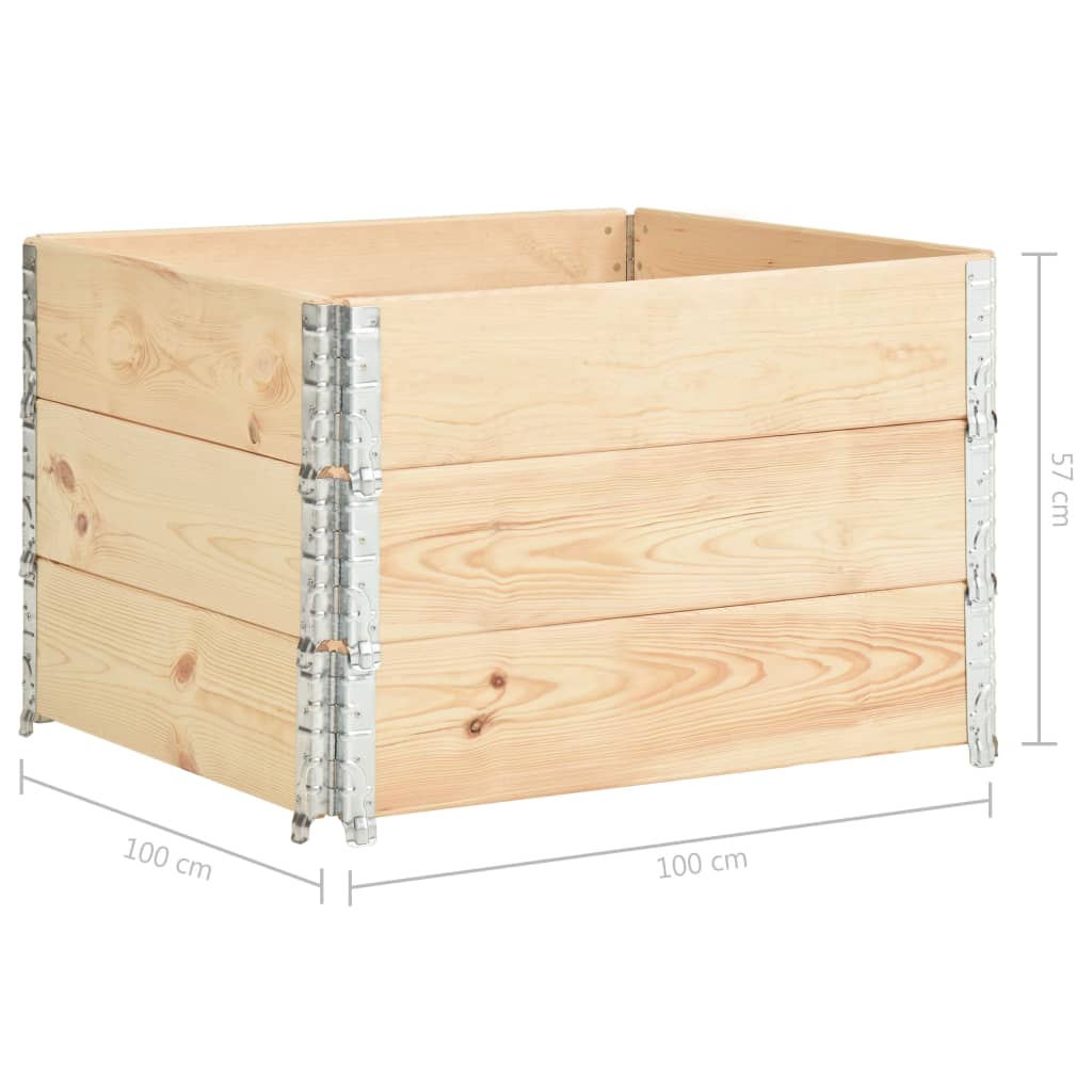 Fioriere Rialzate 3 pz 100x100 cm in Legno Massello di Pino