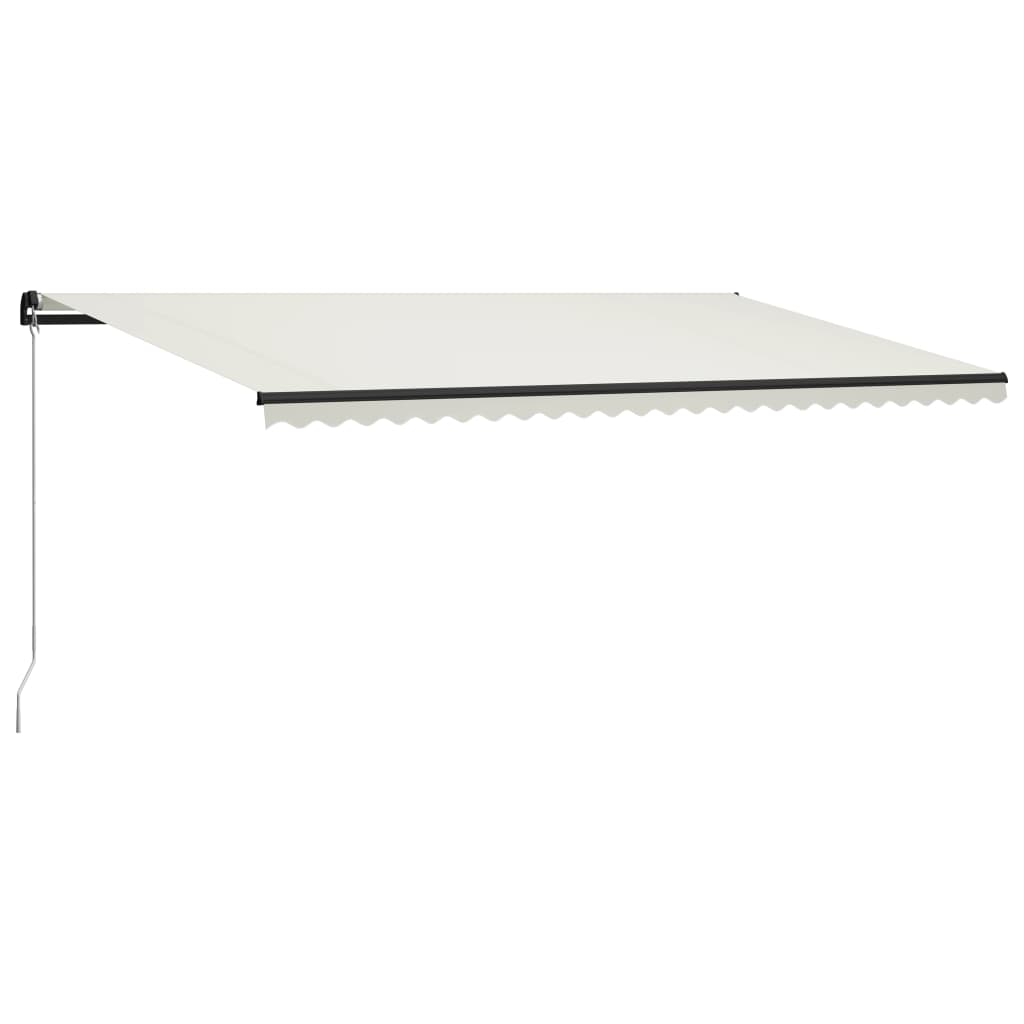 Tenda da Sole Retrattile Manuale con LED 600x300 cm Crema