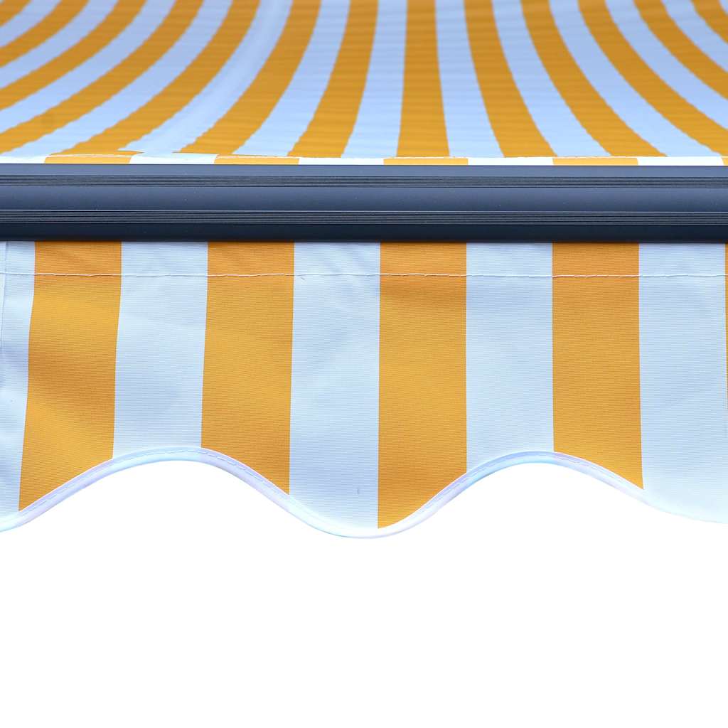 Tenda da Sole Retrattile Manuale e LED 600x300cm Gialla Bianca
