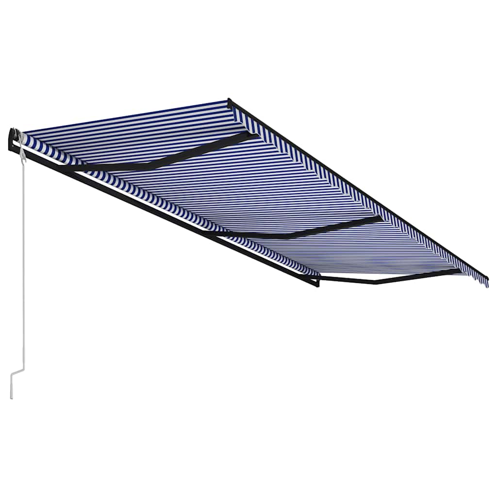 Tenda da Sole Retrattile Automatica 600x300 cm Blu e Bianca