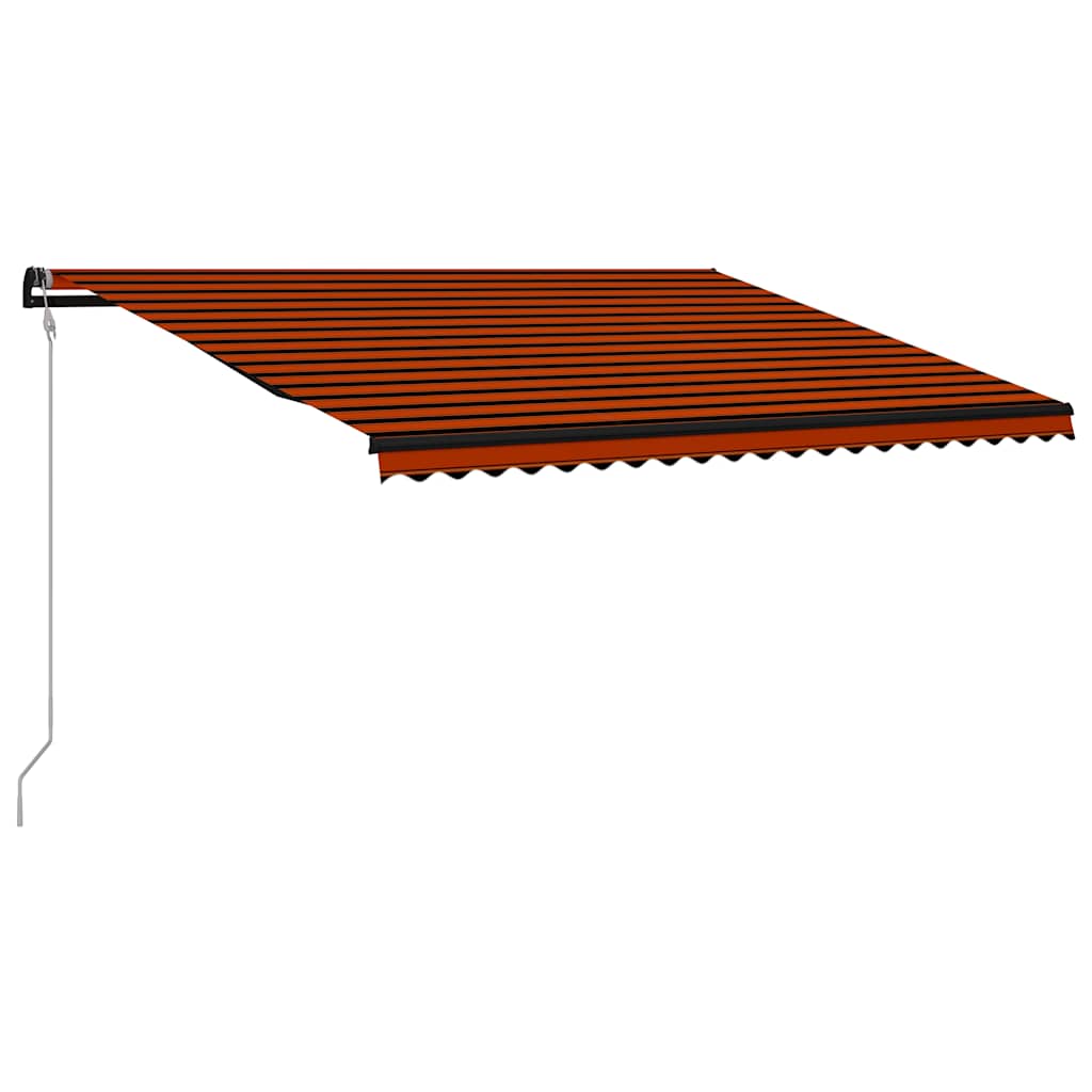 Tenda da Sole Retrattile Sensore Vento LED 500x300cm Arancio Marrone