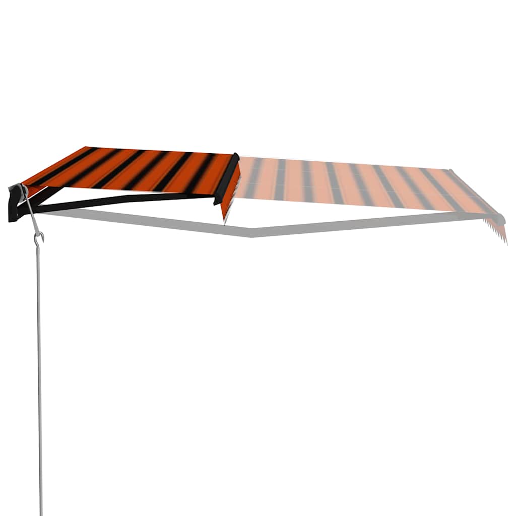 Tenda da Sole Retrattile Sensore Vento LED 500x300cm Arancio Marrone