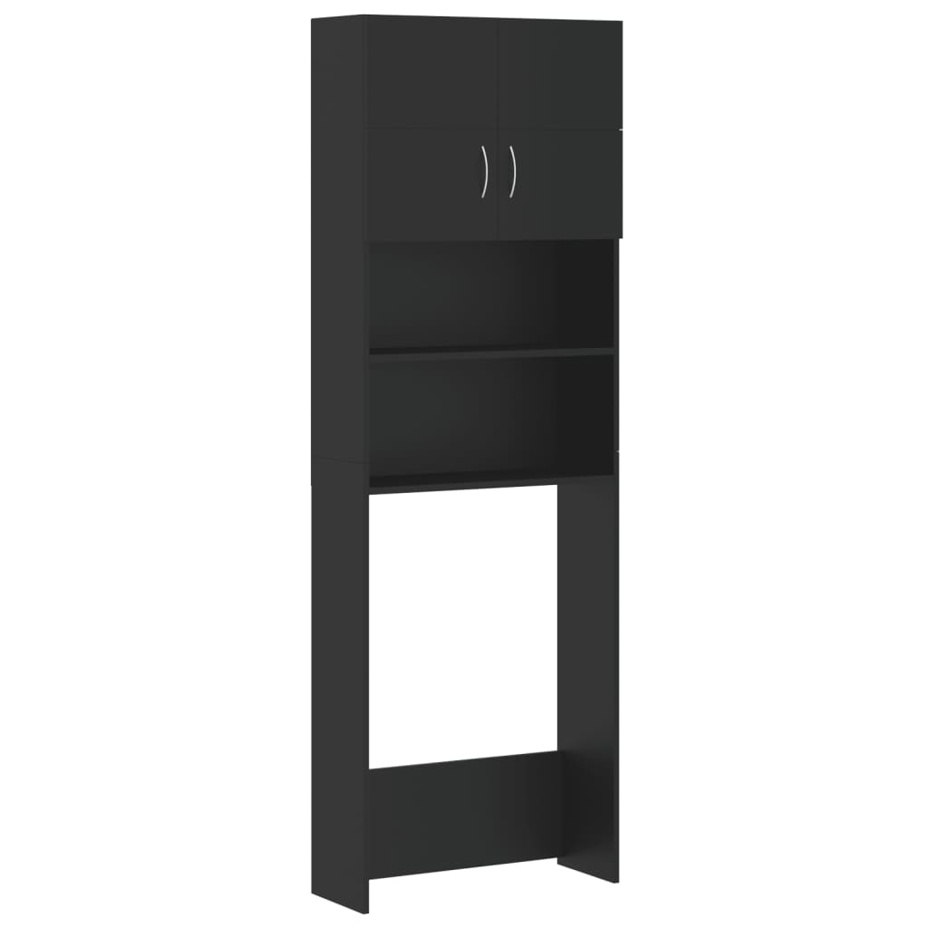 Set Mobili per Lavatrice Nero in Truciolato