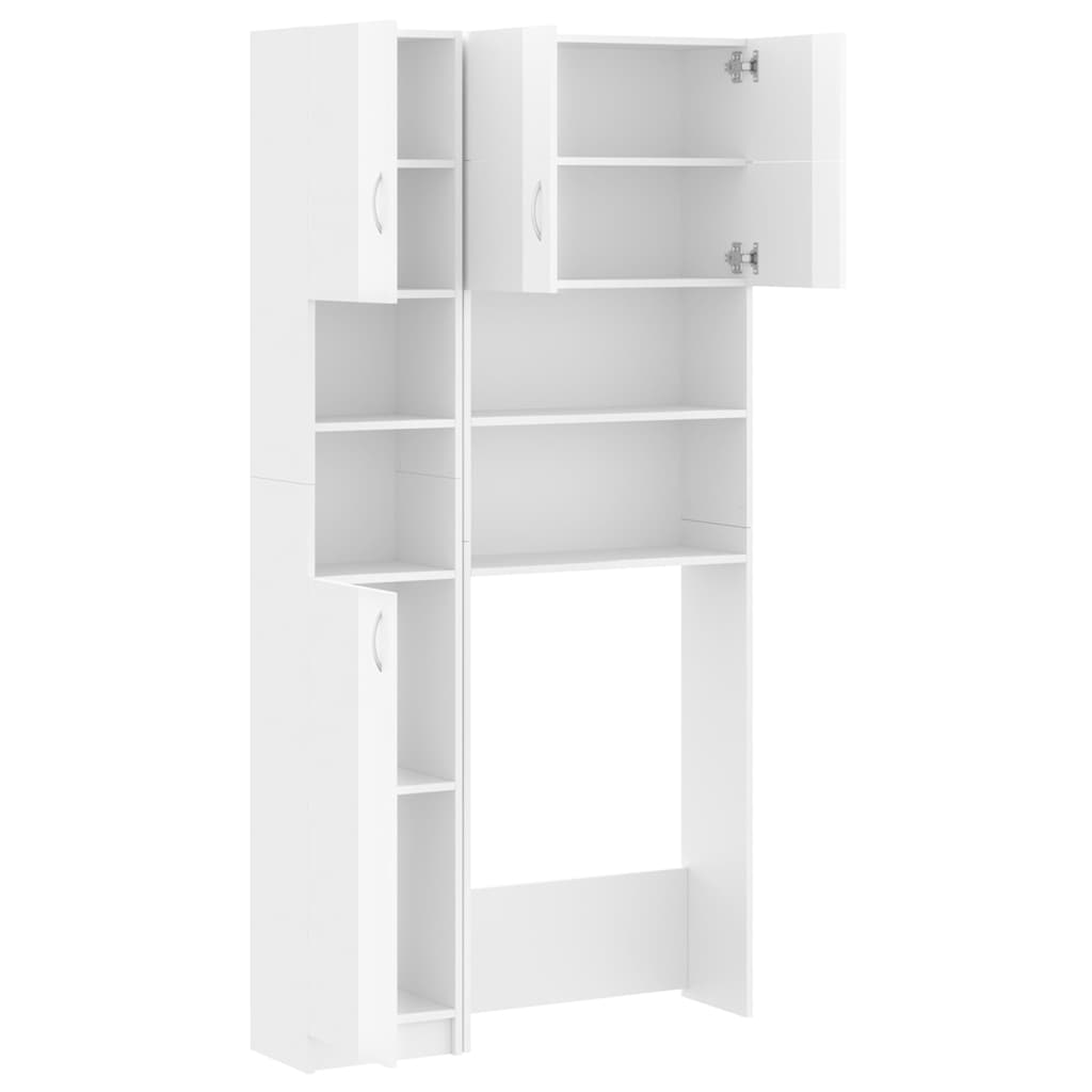 Set Mobili per Lavatrice Bianco Lucido in Truciolato