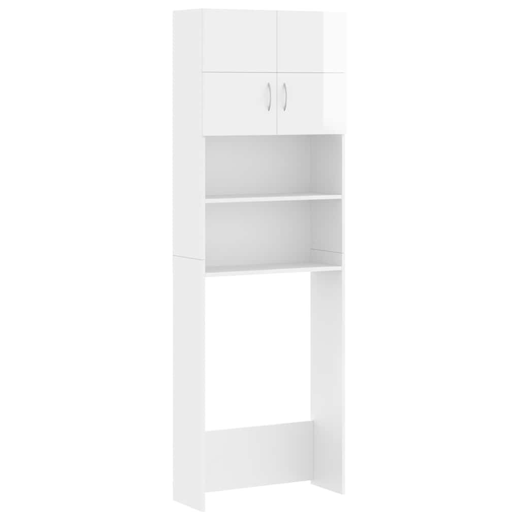 Set Mobili per Lavatrice Bianco Lucido in Truciolato