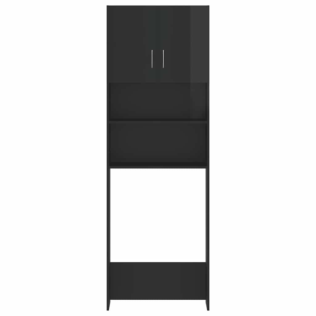 Set Mobili per Lavatrice Nero Lucido in Truciolato