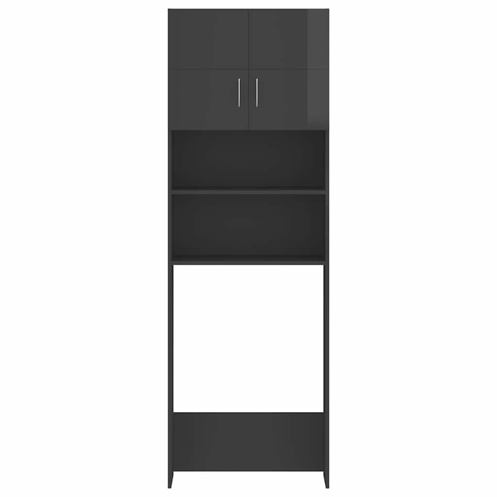 Set Mobili per Lavatrice Grigio Lucido in Truciolato