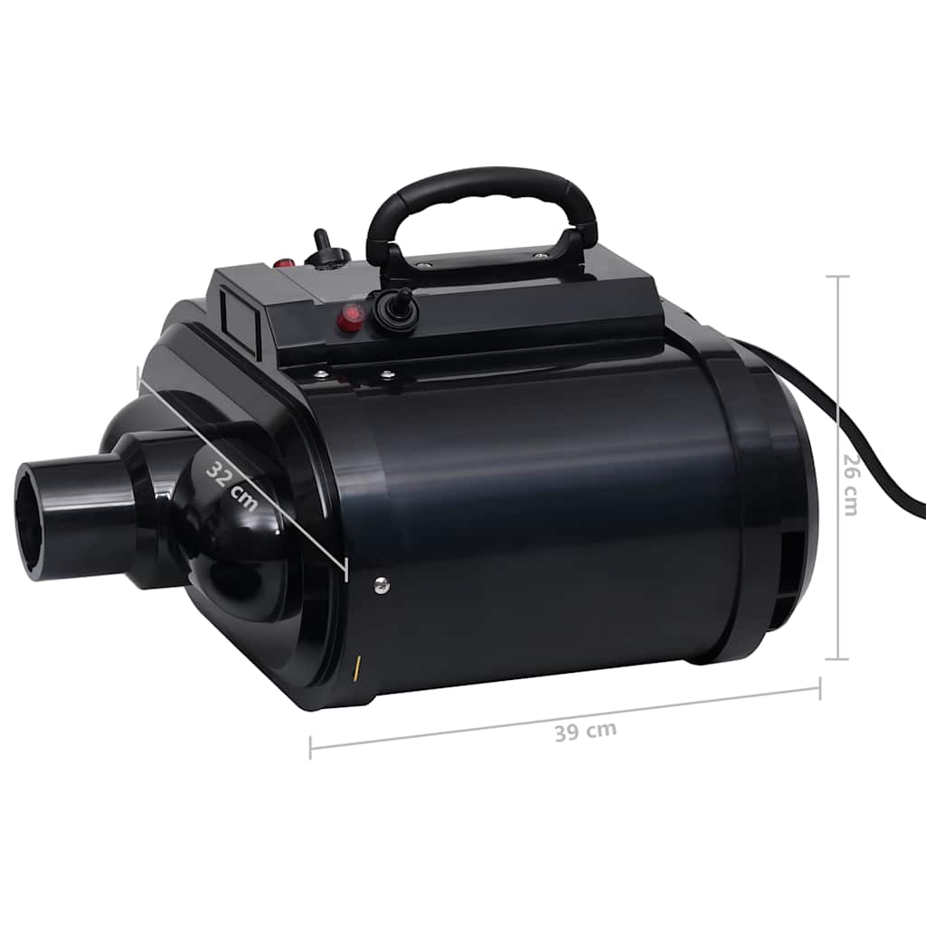 Asciugatore per Cani Motore Doppio Stand Nero Plastica Acciaio