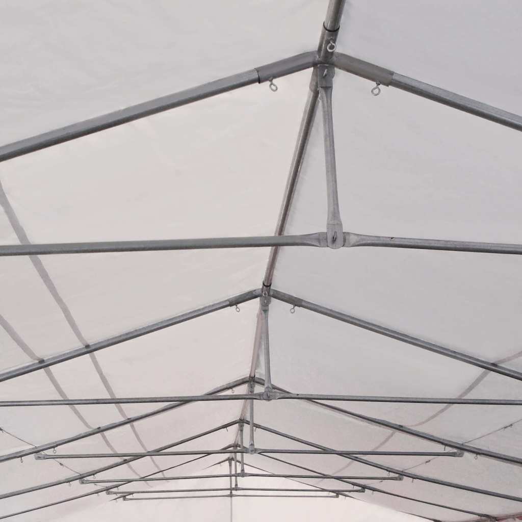 Gazebo da Giardino in PVC 6x14 m Rosso e Bianco