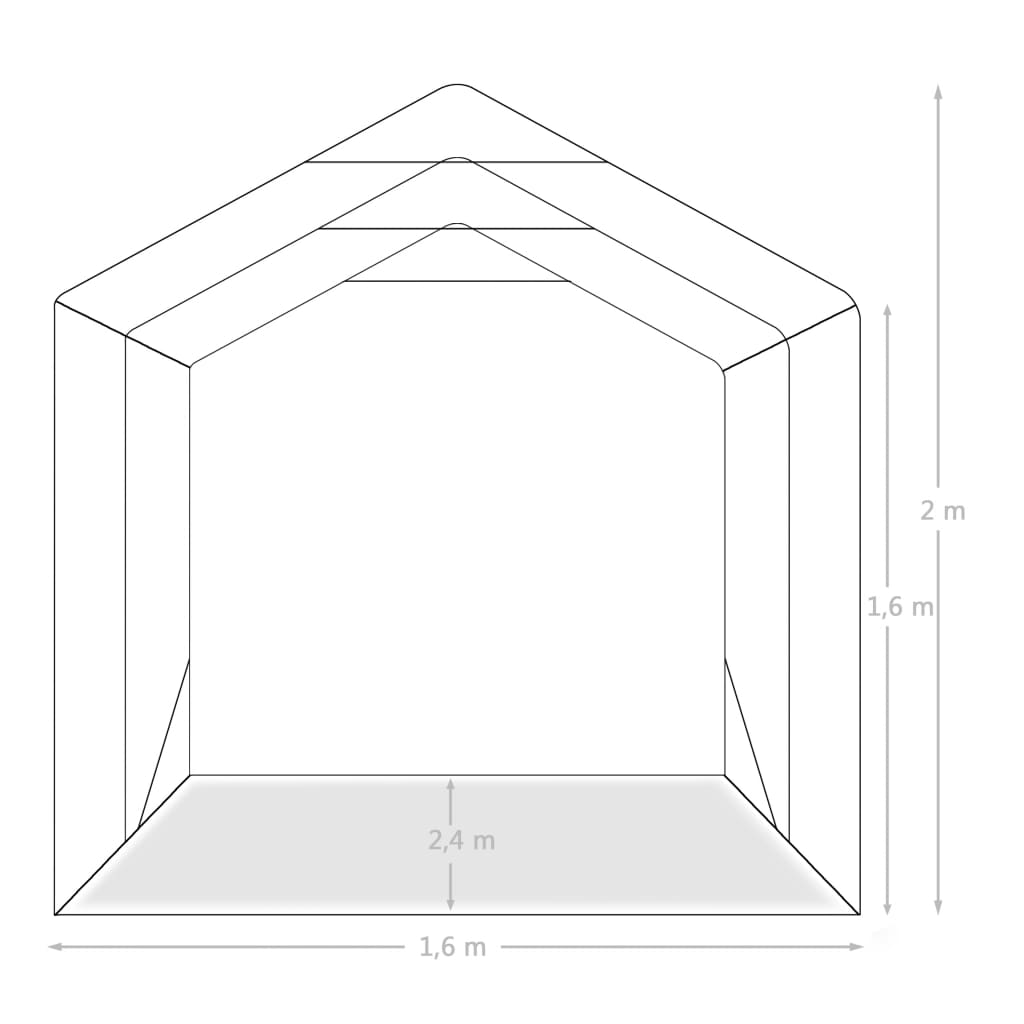 Tenda Garage in PVC 1,6x2,4 m Verde