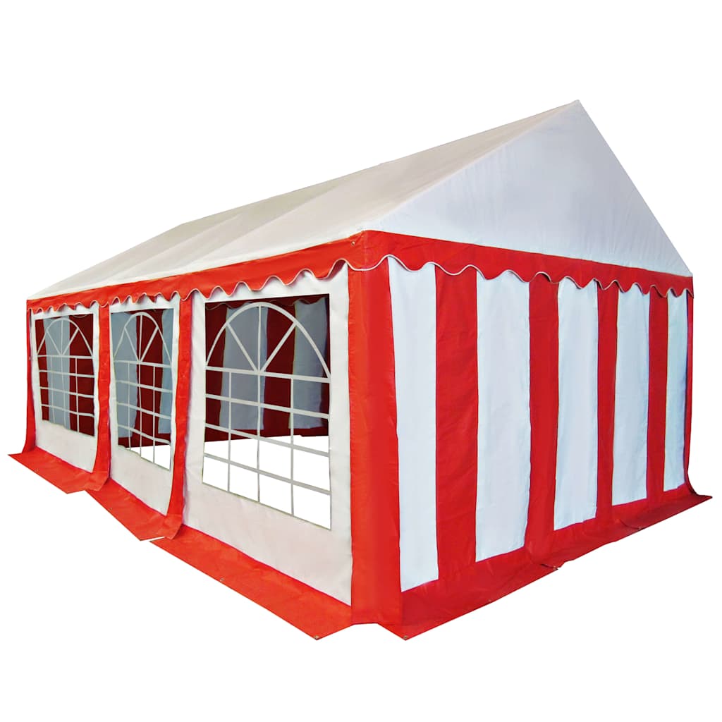 Gazebo da Giardino in PVC 4x6 m Rosso e Bianco
