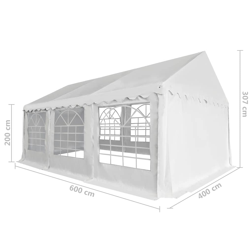 Gazebo da Giardino in PVC 4x6 m Bianco