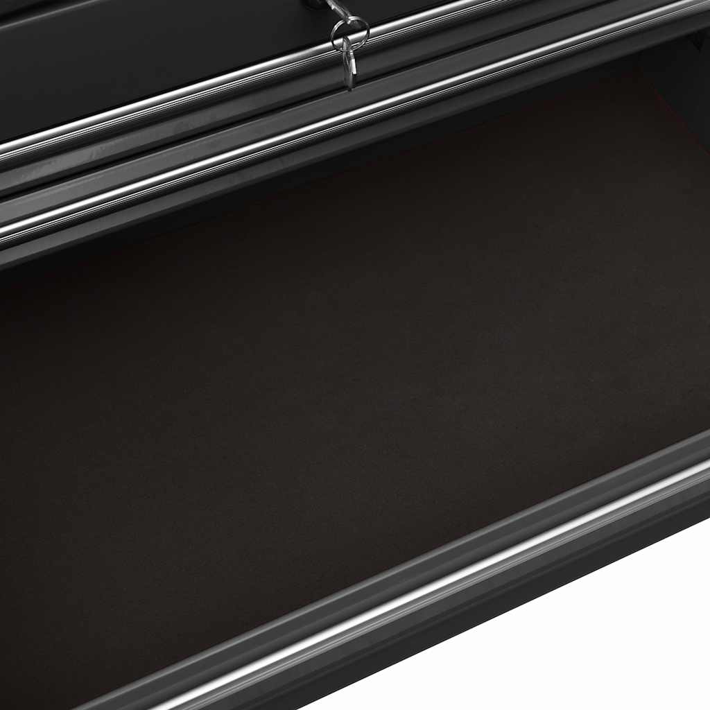 Carrello Portautensili con 14 Cassetti in Acciaio Nero