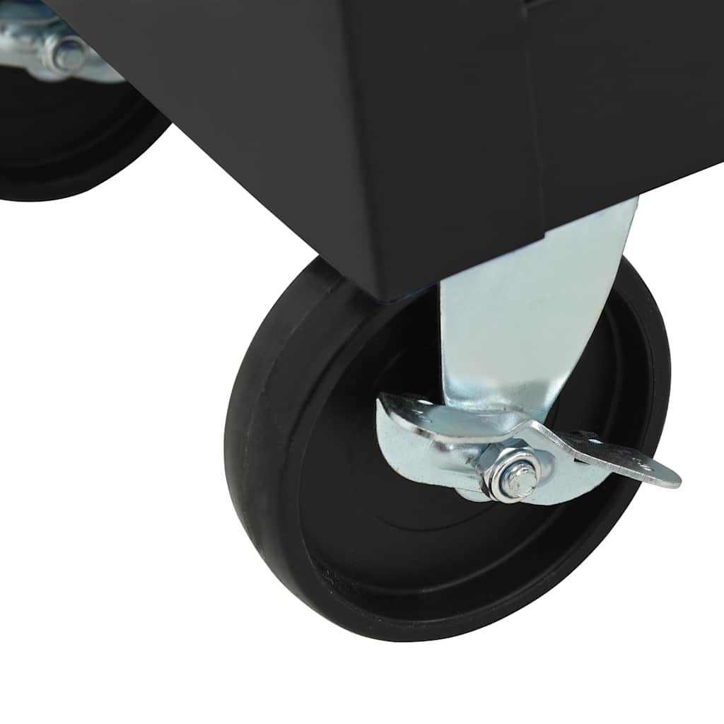 Carrello Portautensili con 14 Cassetti in Acciaio Nero