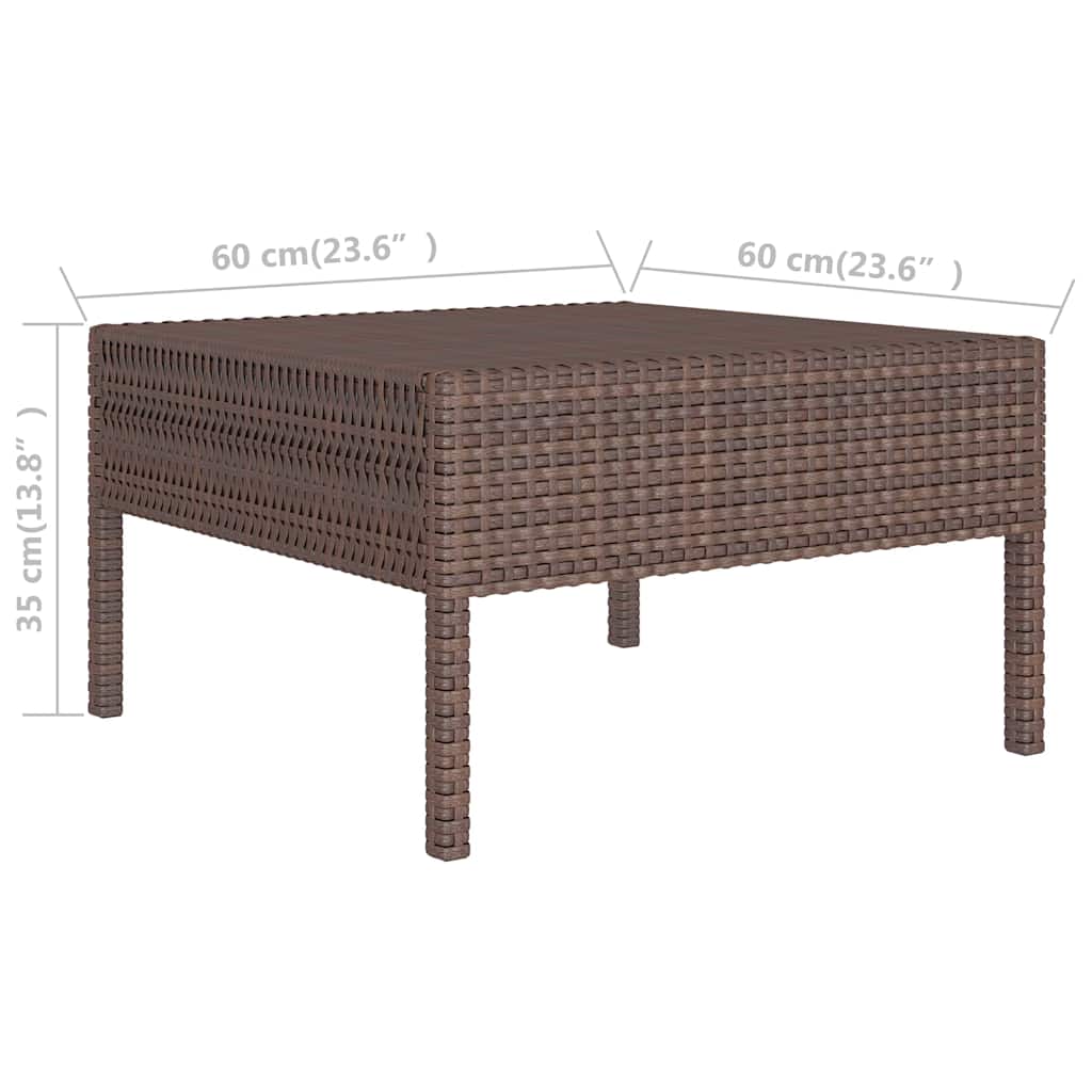 Set Divani da Giardino 9 pz con Cuscini in Polyrattan Marrone