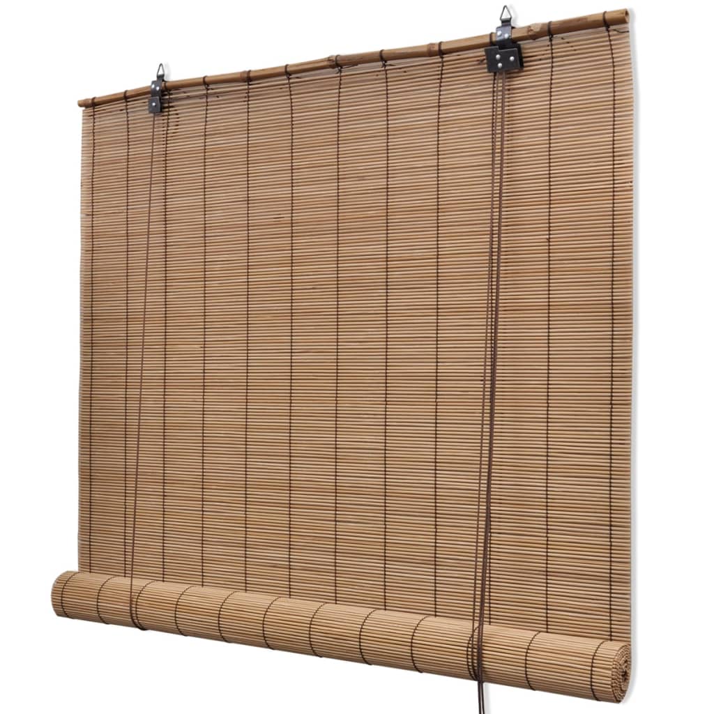 Tende a Rullo in Bambù 2 pz Marroni 120x220 cm