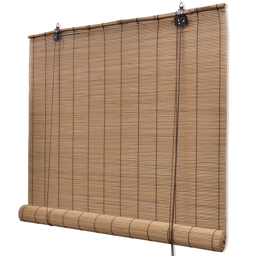 Tende a Rullo in Bambù 2pz 150x220 cm Marroni