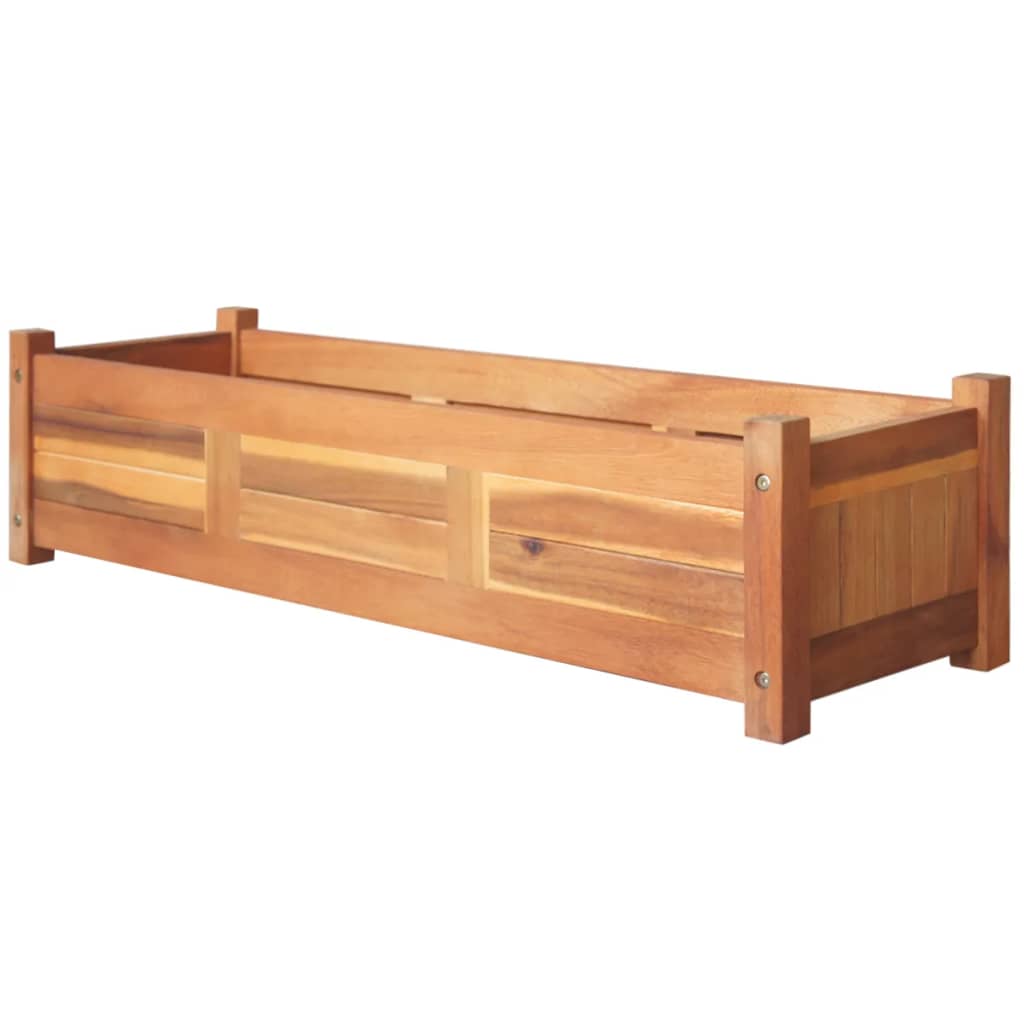 Letti Rialzati da Giardino 2 pz in Legno di Acacia 100x30x25 cm
