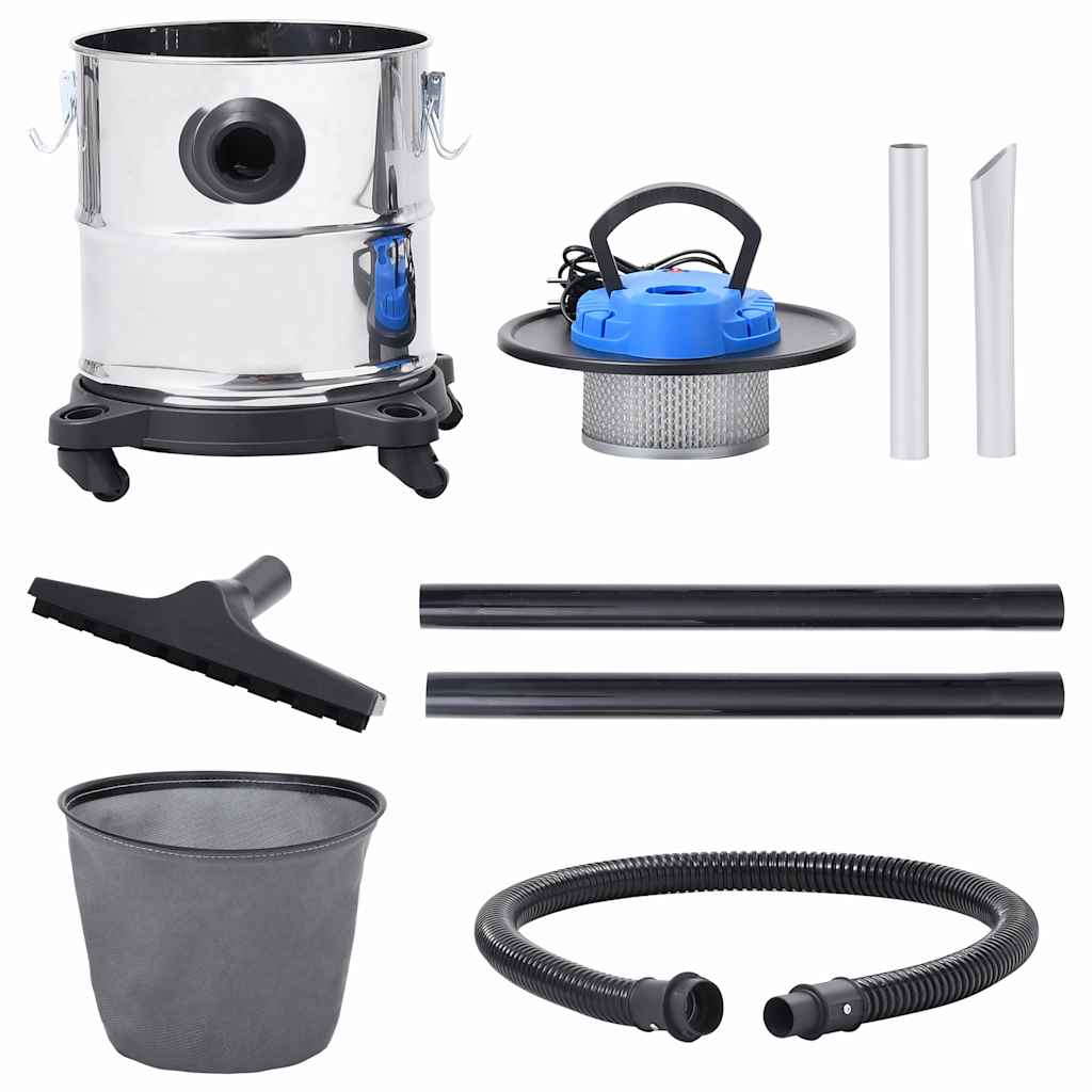 Aspiracenere con Tubo e Spazzola in Acciaio Inox