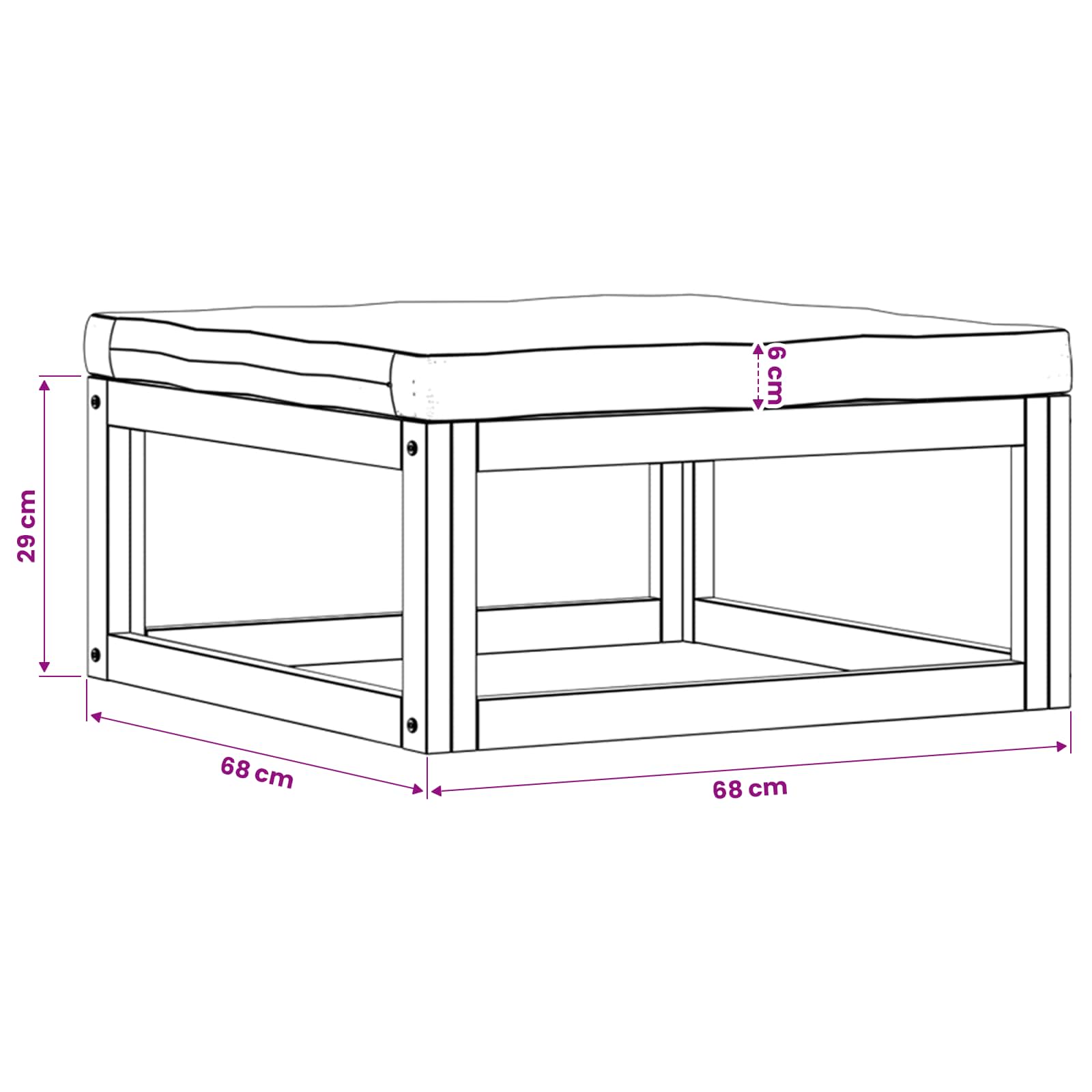 Set Divani da Giardino 4 pz con Cuscini in Massello di Acacia